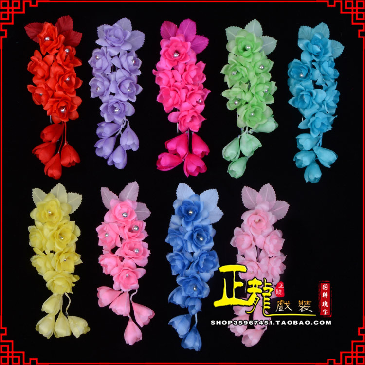 夏邑鬓花头饰小花头花 真丝绢花