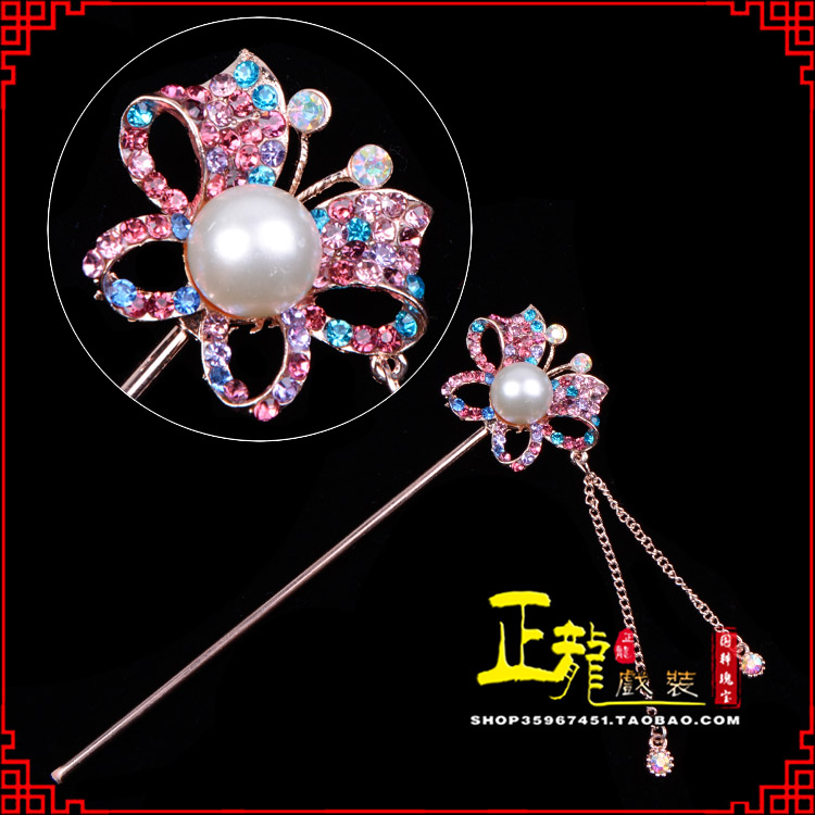 夏邑花旦小姐青衣头饰簪子 蝴蝶发簪