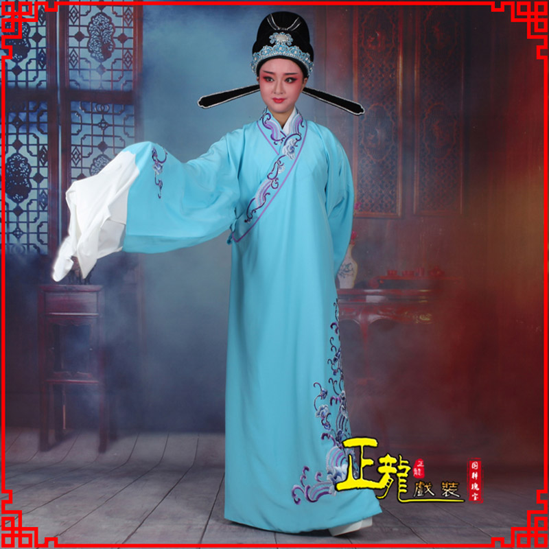 夏邑梁祝才子唐伯虎黄梅戏古装褶子草波纹小生衣